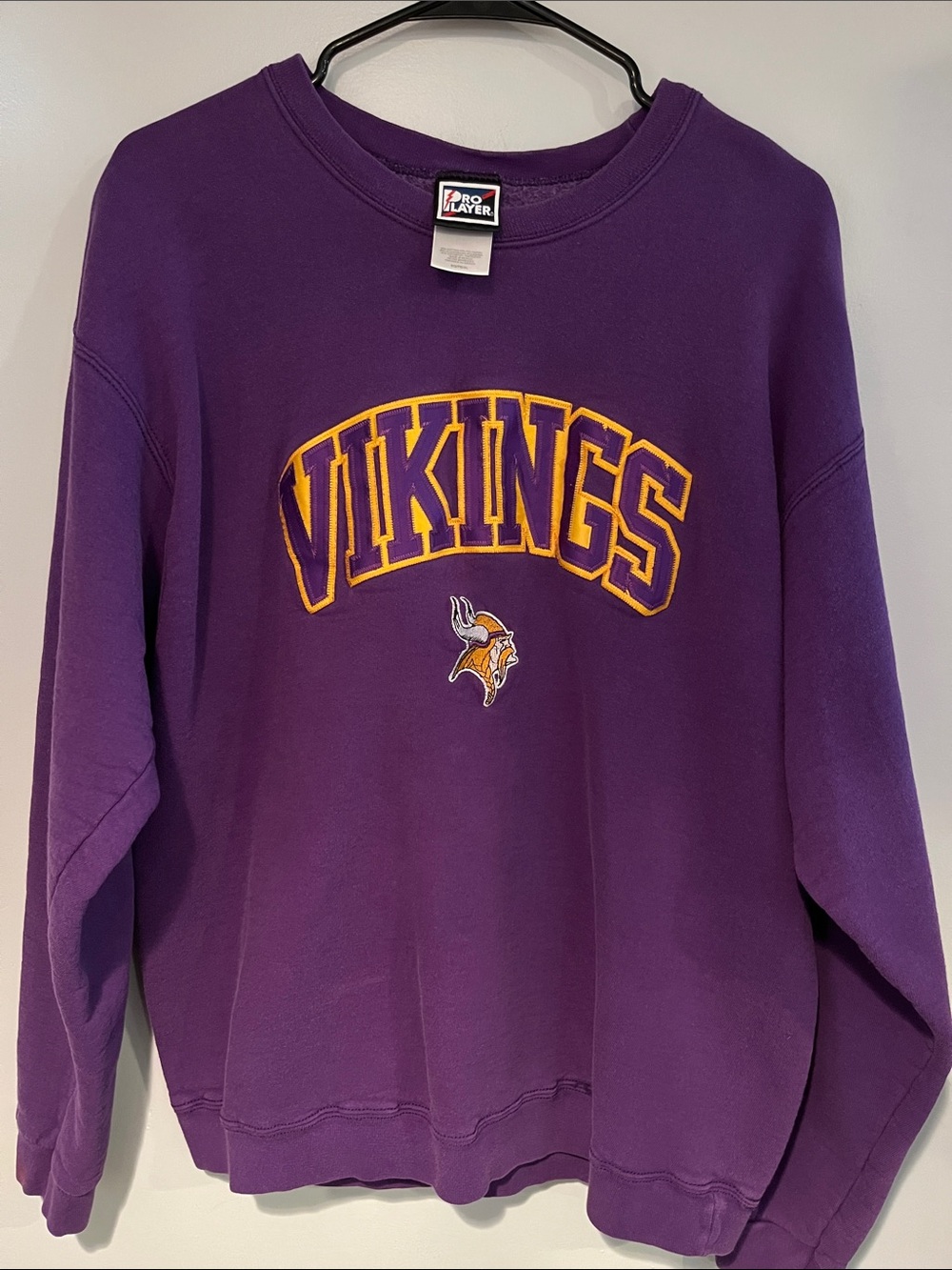 Pro Player Purple Vikings Crewneck with Gold Lettering